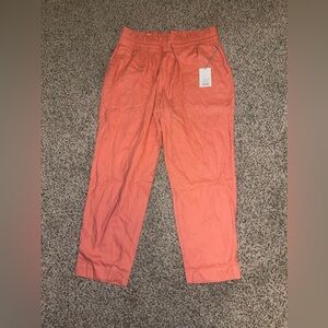 Orange linen pants
